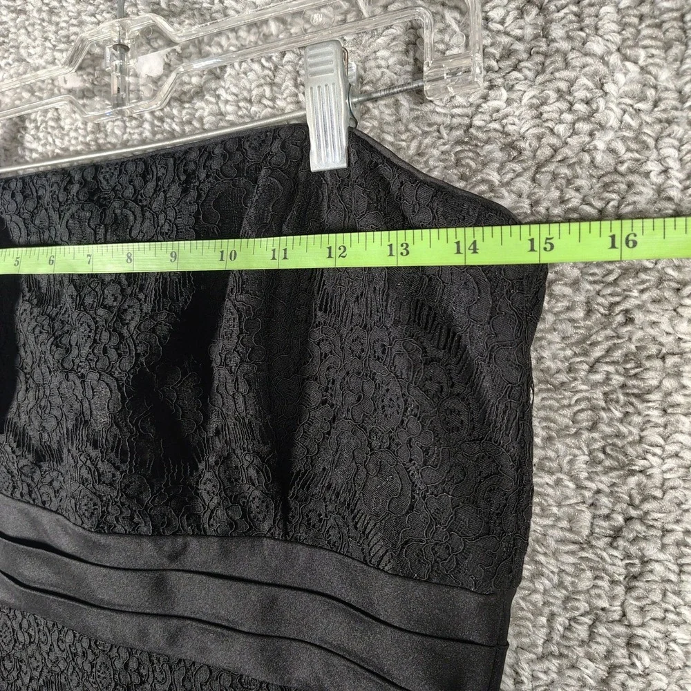WHBM Lace Strapless Dress Black Ruffle Bottom Cocktail Womens 6 Whimsygoth